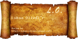 Luksa Olivér névjegykártya