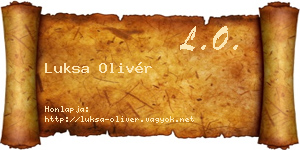 Luksa Olivér névjegykártya