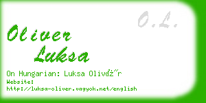 oliver luksa business card